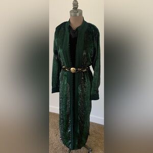 Elegant Green Women's Robe Kaftan Duster Jacket